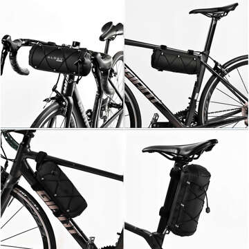 Bicycle bag pannier 2.5L bike holder handlebar frame bag case cover 23.6x10.5x10cm (S) Alogy Sport black