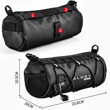 Bicycle bag pannier 2.5L bike holder handlebar frame bag case cover 23.6x10.5x10cm (S) Alogy Sport black