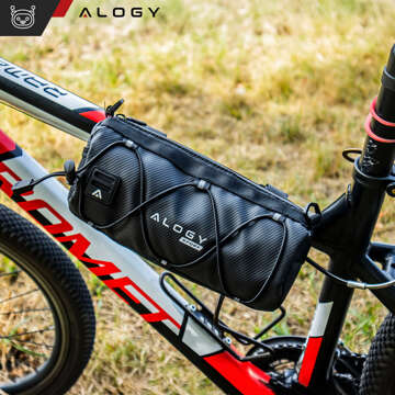 Bicycle bag pannier 2.5L bike holder handlebar frame bag case cover 23.6x10.5x10cm (S) Alogy Sport black