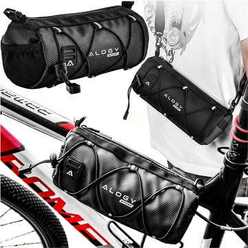 Bicycle bag pannier 2.5L bike holder handlebar frame bag case cover 23.6x10.5x10cm (S) Alogy Sport black