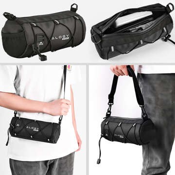 Bicycle bag pannier 2.5L bike holder handlebar frame bag case cover 23.6x10.5x10cm (S) Alogy Sport black