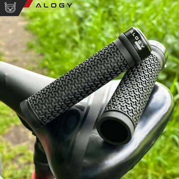 Bicycle grips, ergonomic handlebar grips, for MTB Alogy Sport bike, Black [2 pcs]