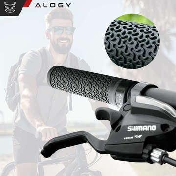 Bicycle grips, ergonomic handlebar grips, for MTB Alogy Sport bike, Black [2 pcs]