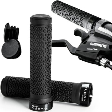 Bicycle grips, ergonomic handlebar grips, for MTB Alogy Sport bike, Black [2 pcs]