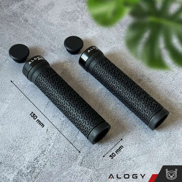 Bicycle grips, ergonomic handlebar grips, for MTB Alogy Sport bike, Black [2 pcs]