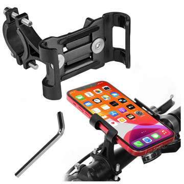 Bicycle holder Alogy Metal Bike Holder for the phone on the handlebar for a bike motor scooter Black