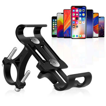 Bicycle holder Alogy Metal Bike Holder for the phone on the handlebar for a bike motor scooter Black