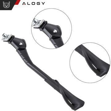 Bicycle kickstand adjustable leg bicycle stand 24-29 cm central aluminum Alogy black