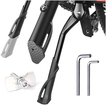 Bicycle kickstand adjustable leg bicycle stand 24-29 cm central aluminum Alogy black