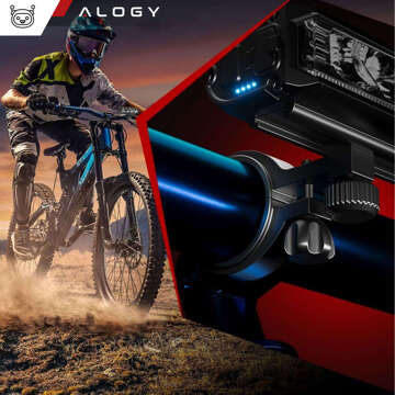 Bicycle light front halogen LED light bicycle lighting for the front bike handlebar Mocna 900lm Alogy 610 black