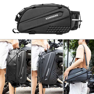 Bicycle pannier bag for bicycle rear trunk 12l, black