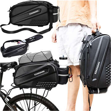 Bicycle pannier bag for bicycle rear trunk 12l, black