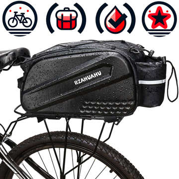 Bicycle pannier bag for bicycle rear trunk 12l, black