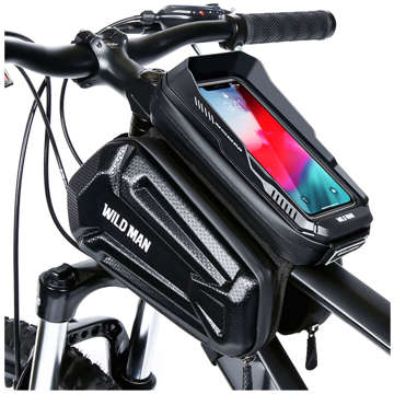 Bicycle pannier waterproof Wildman Bag XT6 Detachable case for phone 6.8 inch frame bicycle bag 1.2l black