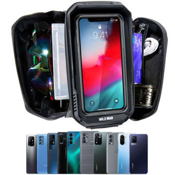 Bicycle pannier waterproof Wildman Bag XT6 Detachable case for phone 6.8 inch frame bicycle bag 1.2l black