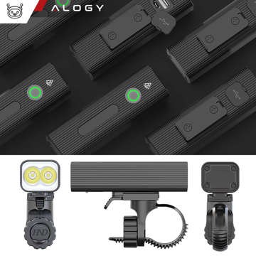 Bike Light Front Rear LED Front Rear Bike Light Lighting Waterproof IPX5 Alogy P12 Bike Light Black