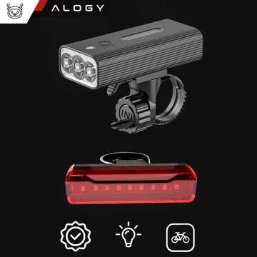 Bike Light Front Rear LED Front Rear Bike Light Lighting Waterproof IPX5 USB Bike Light Alogy