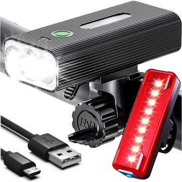 Bike Light Front Rear LED Front Rear Bike Light Lighting Waterproof IPX5 USB Bike Light Alogy