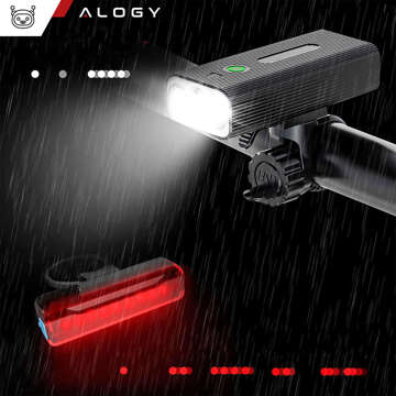 Bike Light Front Rear LED Front Rear Bike Light Lighting Waterproof IPX5 USB Bike Light Alogy