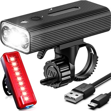 Bike Light Front Rear LED Front Rear Bike Light Lighting Waterproof IPX5 USB Bike Light Alogy