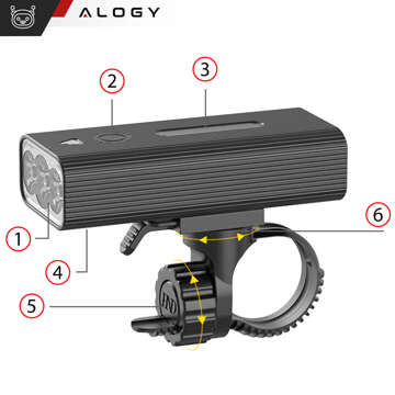 Bike Light Front Rear LED Front Rear Bike Light Lighting Waterproof IPX5 USB Bike Light Alogy