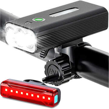 Bike Light Front Rear LED Front Rear Bike Light Lighting Waterproof IPX5 USB Bike Light Alogy