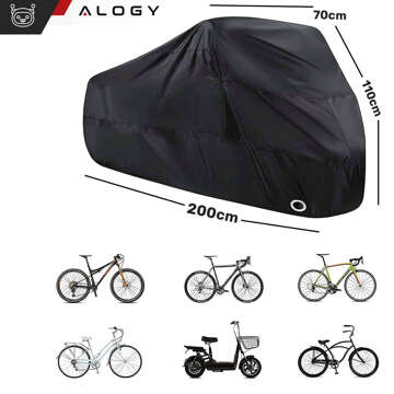 Bike/Scooter/Motorcycle Cover Tarpaulin Bike Case Protective Waterproof Winter/Summer with Case Alogy Black XL