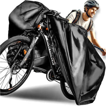 Bike/Scooter/Motorcycle Cover Tarpaulin Bike Case Protective Waterproof Winter/Summer with Case Alogy Black XL