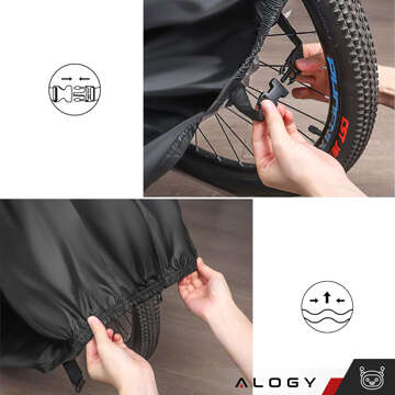 Bike/Scooter/Motorcycle Cover Tarpaulin Bike Case Protective Waterproof Winter/Summer with Case Alogy Black XL