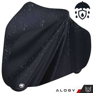 Bike/Scooter/Motorcycle Cover Tarpaulin Bike Case Protective Waterproof Winter/Summer with Case Alogy Black XL