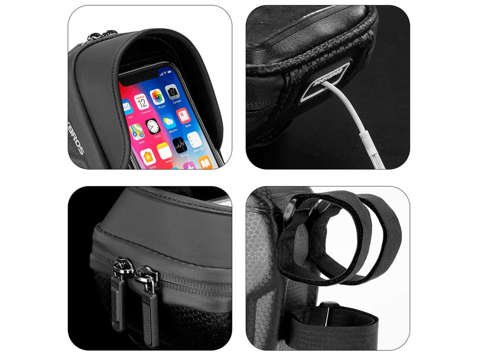 Bike bag bicycle pannier RockBros B70 phone holder Black