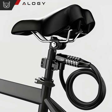 Bike lock, bike lock, strong cable, 120 cm, Alogy bike lock, code, key, black