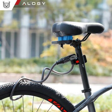 Bike lock, bike lock, strong cable, 120 cm, Alogy bike lock, code, key, black