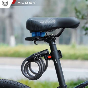 Bike lock, bike lock, strong cable, 120 cm, Alogy bike lock, code, key, black