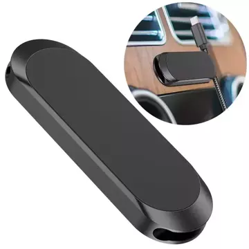 Black self-adhesive magnetic car holder for the dashboard