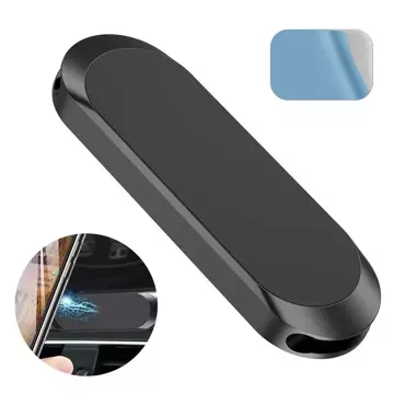 Black self-adhesive magnetic car holder for the dashboard