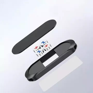 Black self-adhesive magnetic car holder for the dashboard