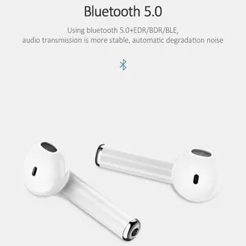 Bluetooth 5.0 Headphones USAMS TWS LU series wireless white/white BHULU01 (US-LU001)