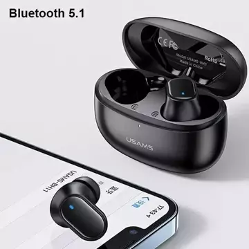 Bluetooth 5.1 headphones USAMS TWS BH series wireless black/black BHUBH01