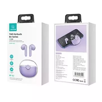 Bluetooth 5.1 headphones USAMS TWS BU series wireless purple/purple BHUBU02