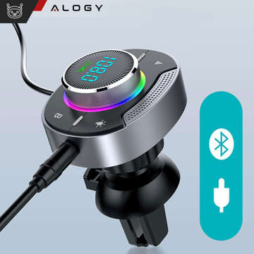 Bluetooth Audio FM MP3 BT Transmitter Fast USB Car Charger QC 3.0 USB-C Type C PD for Alogy Car