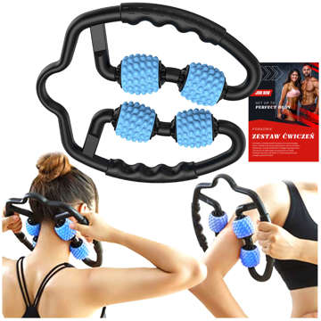 Body massager anti-cellulite manual muscle roller Alogy 4x massage roller Universal roller black and blue