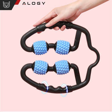 Body massager anti-cellulite manual muscle roller Alogy 4x massage roller Universal roller black and blue