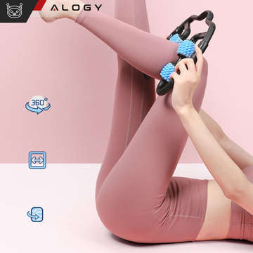 Body massager anti-cellulite manual muscle roller Alogy 4x massage roller Universal roller black and blue