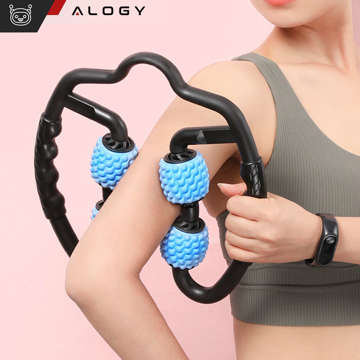 Body massager anti-cellulite manual muscle roller Alogy 4x massage roller Universal roller black and blue