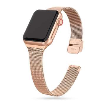 Bransoleta Thin Milanese do Apple Watch 4/5/6/7/SE (38/40/41mm) Blush Gold