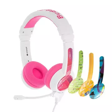 BuddyPhones School wired headphones for children (pink)