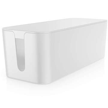 Cable organizer desk floor container box for cables slats Alogy Box M 31cm White