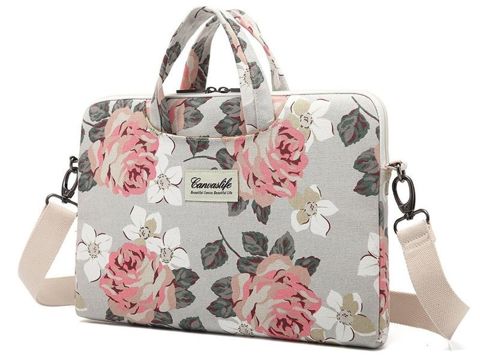 Canvaslife Briefcase bag for MacBook Pro/Air 13" laptop White Rose