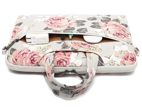 Canvaslife Briefcase bag for MacBook Pro/Air 13" laptop White Rose